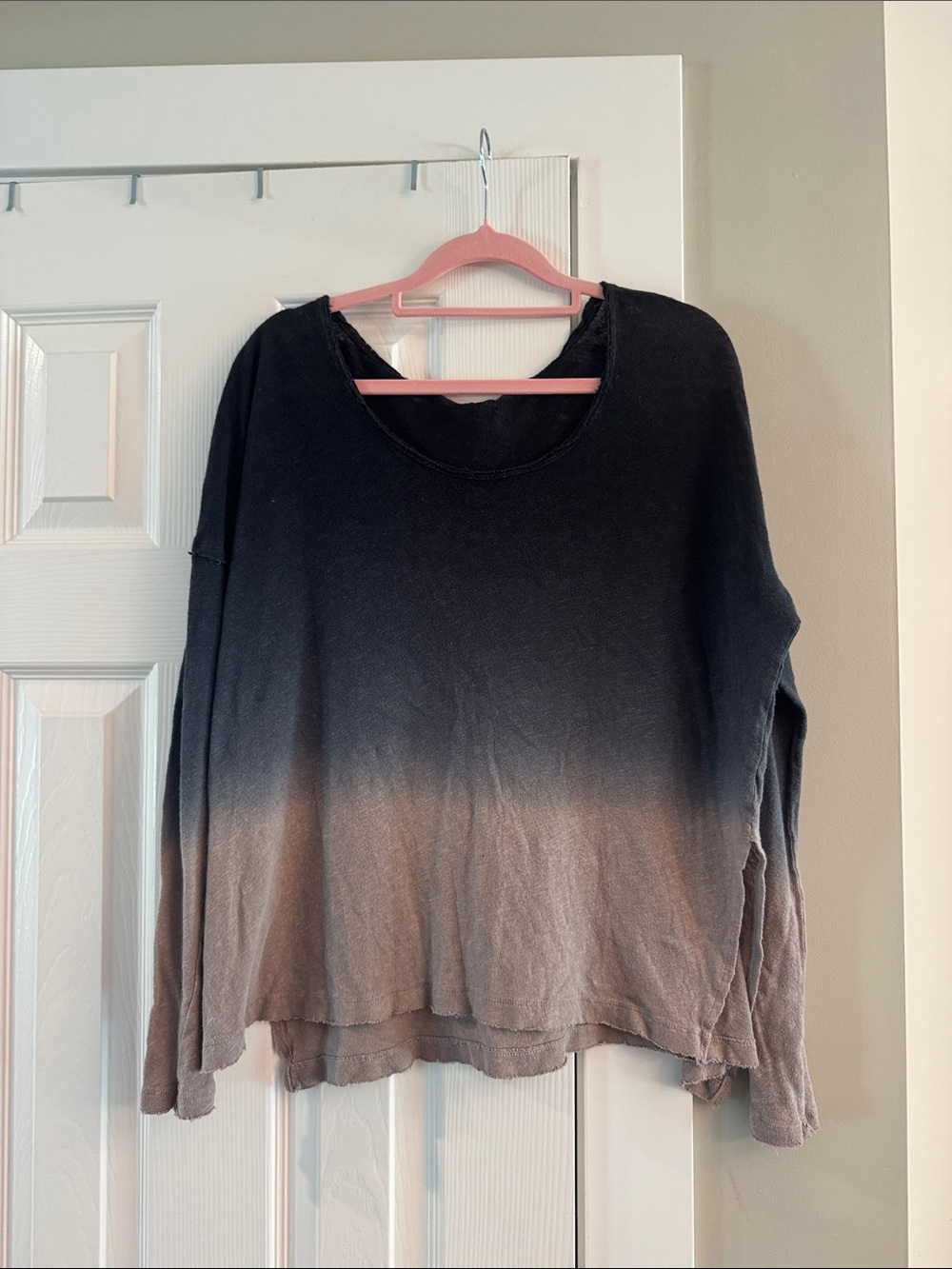We The Free Black to Tan Ombre Pullover Top